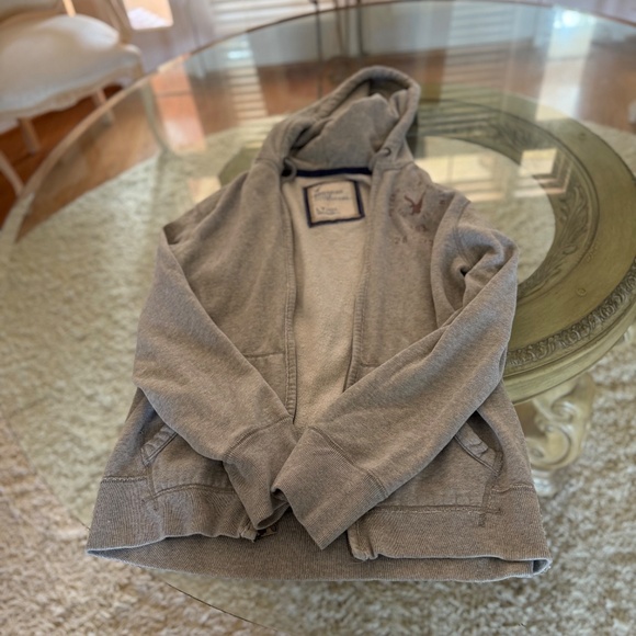 American Eagle Vintage Full Zip Hoodie Men's L Tall Fleece Eagle Logo Jacket Y2K - Picture 7 of 8